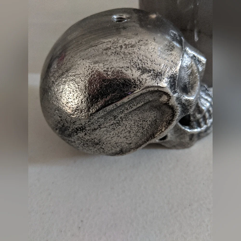 Halloween Rare Metal Skull Candle Votive Holder Goth Dark Academia Decor